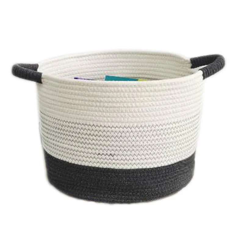 Spot Cotton Rope Stubby Dirty Clothes Sundry Bucket Toy Sorting Basket Foldable for Lssuing